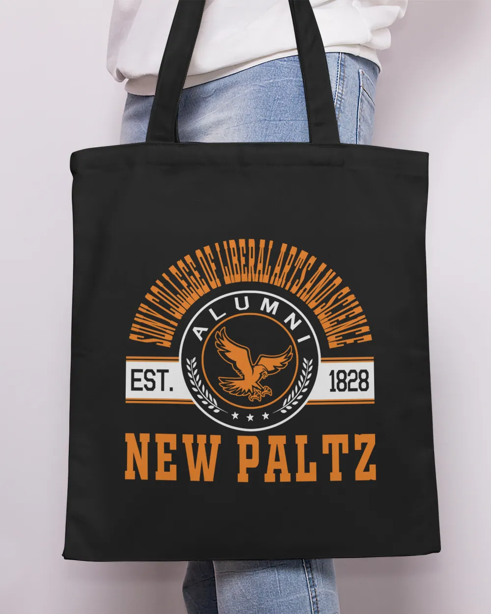 SUNY CL of Liberal Arts and Science at New Paltz Lgo2 Tote Bag - Printed in the EU black onesize
