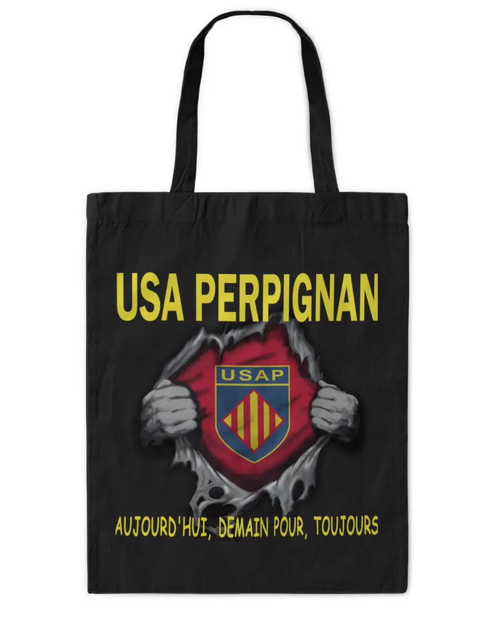USA Perpignan Today Forever FRA Tote Bag - Printed in the EU black onesize