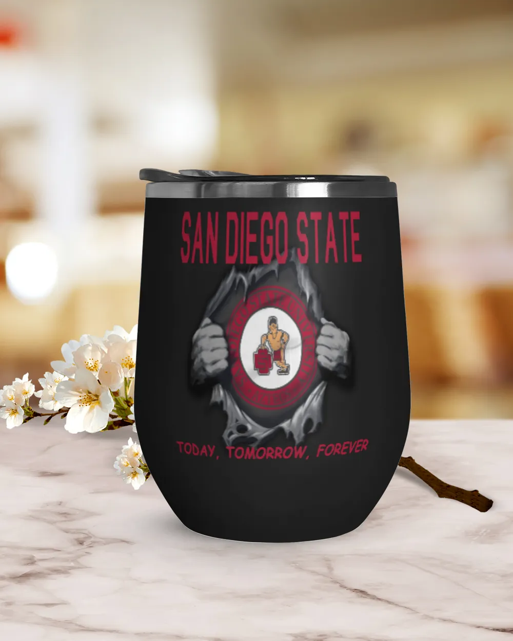San Diego State University Today forever US Wine Tumbler (12 oz) black 12oz