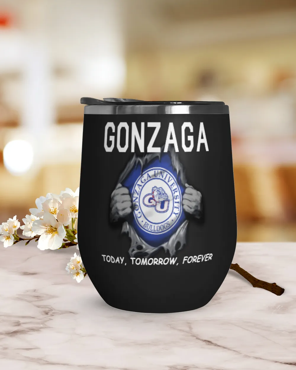 Gonzaga University Today forever US Wine Tumbler (12 oz) black 12oz