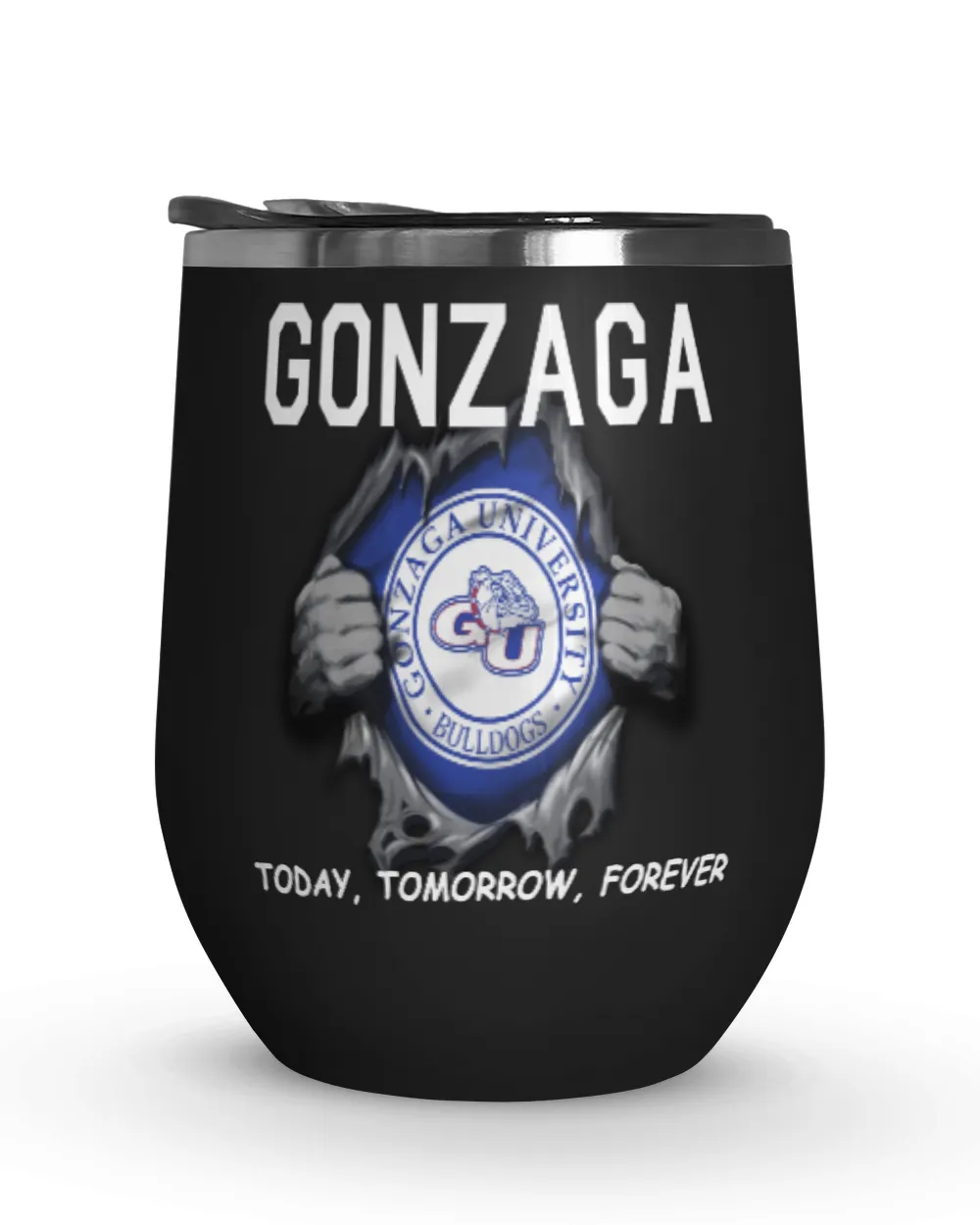 Gonzaga University Today forever US Wine Tumbler (12 oz) black 12oz