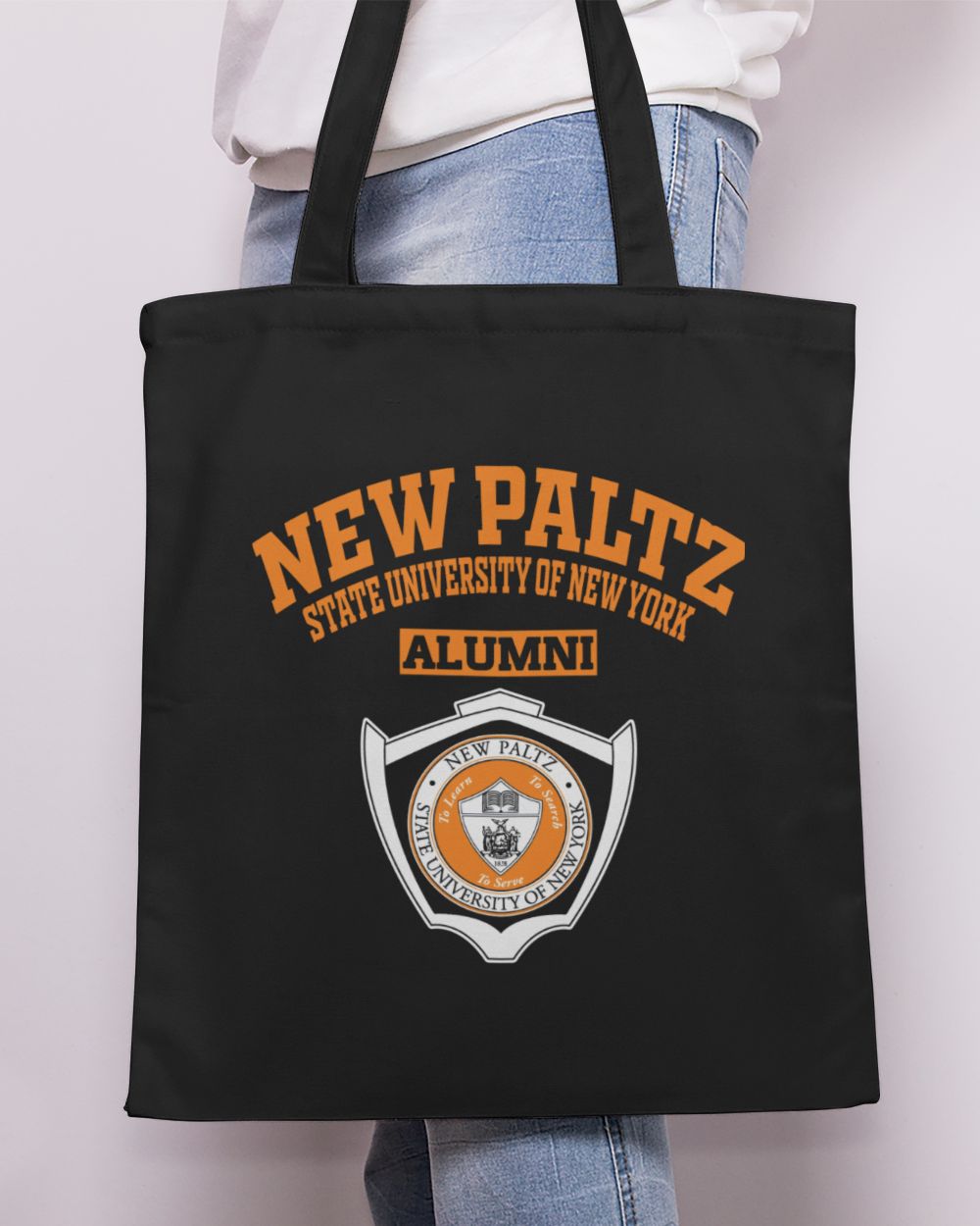 SUNY New Paltz LGO Tote Bag - Printed in the EU black onesize