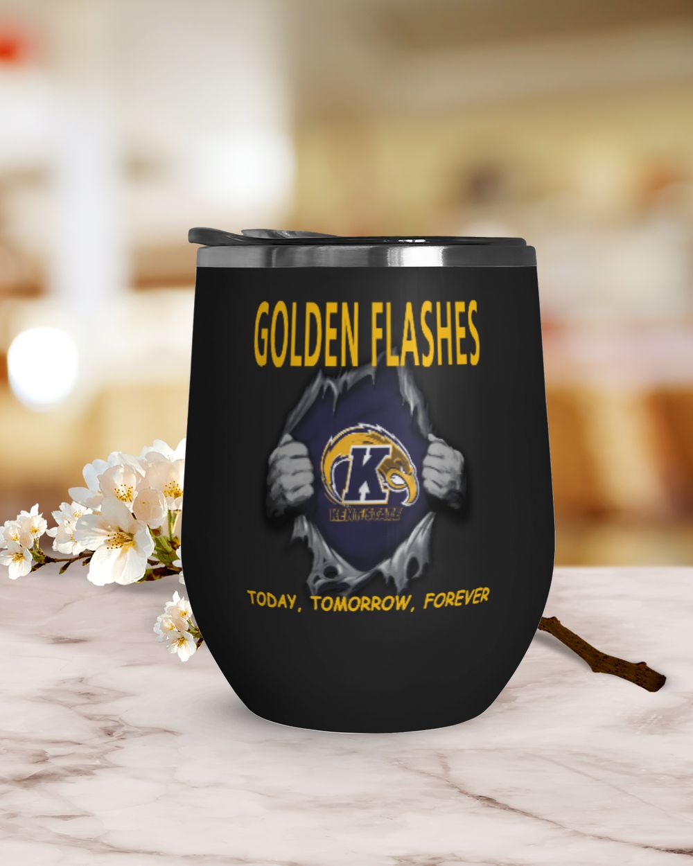 Kent State Golden Flashes tomorrow forever US Wine Tumbler (12 oz) black 12oz
