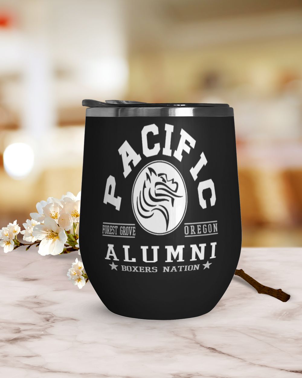 Pacific Uni OR Nation Wine Tumbler (12 oz) black 12oz