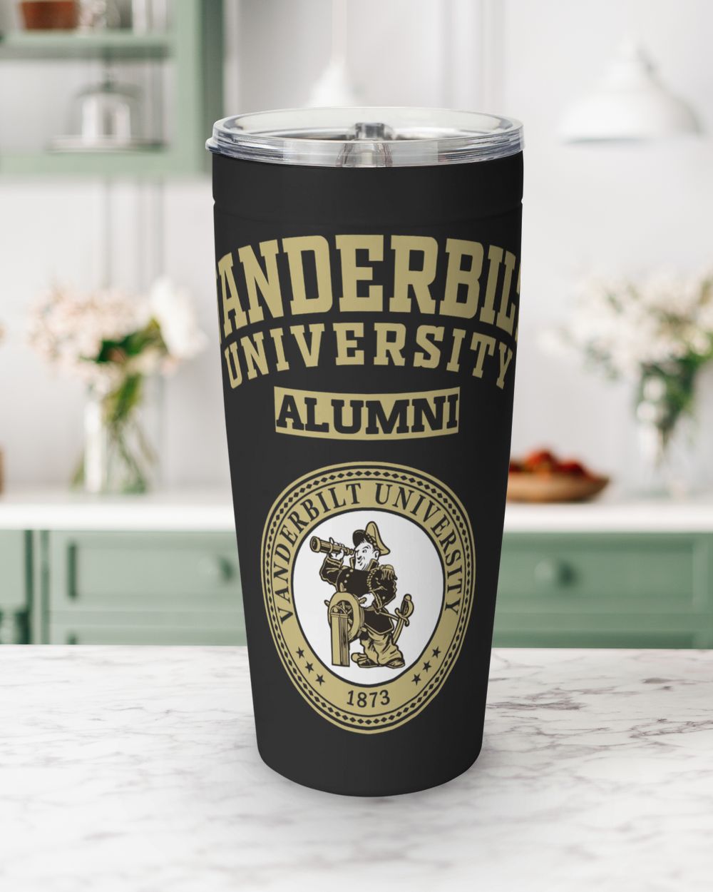 Vanderbilt University 2 LGO Viking Tumbler (20oz) black 20oz