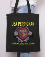 USA Perpignan Today Forever FRA Tote Bag - Printed in the EU black onesize